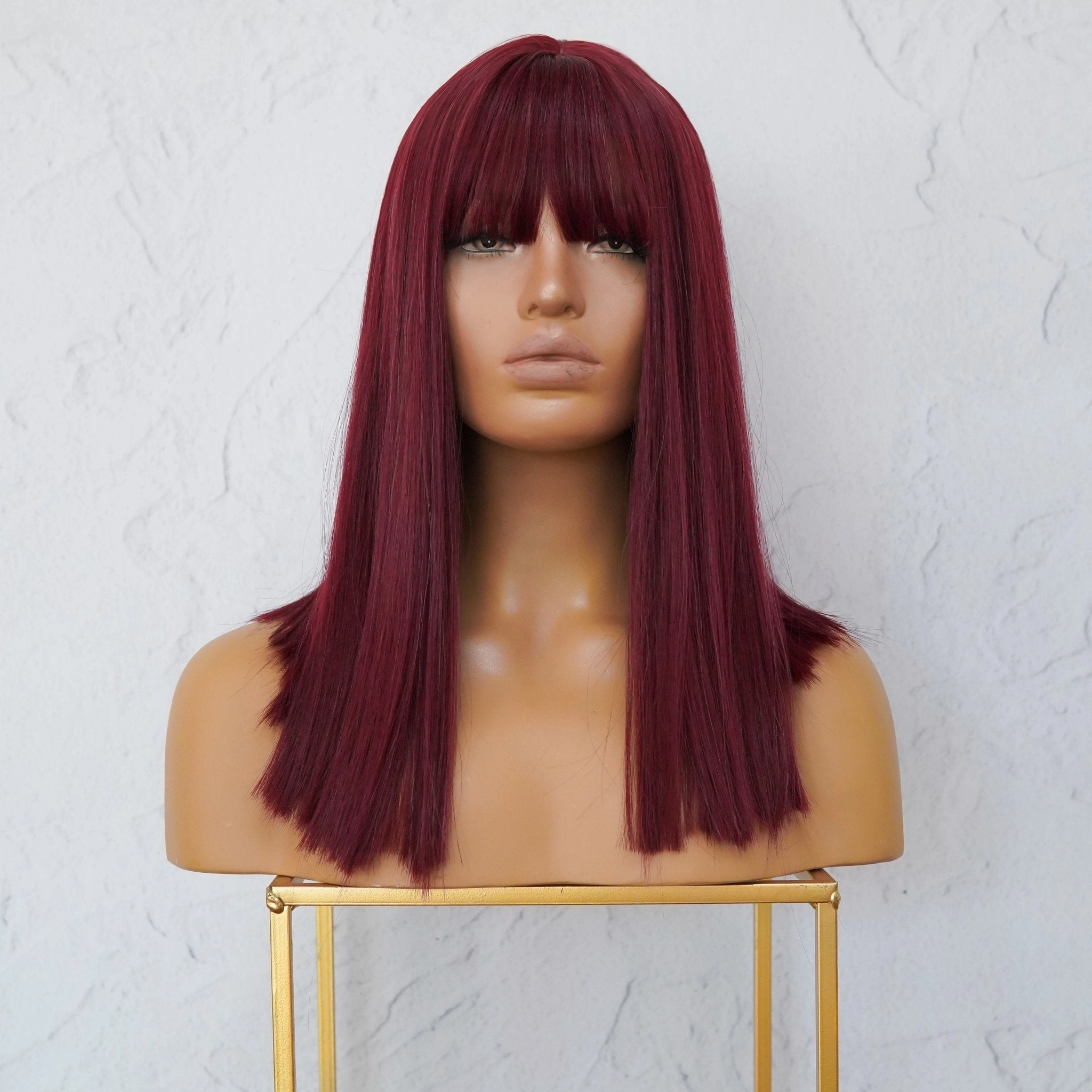 JOLIE Burgundy Fringe Wig