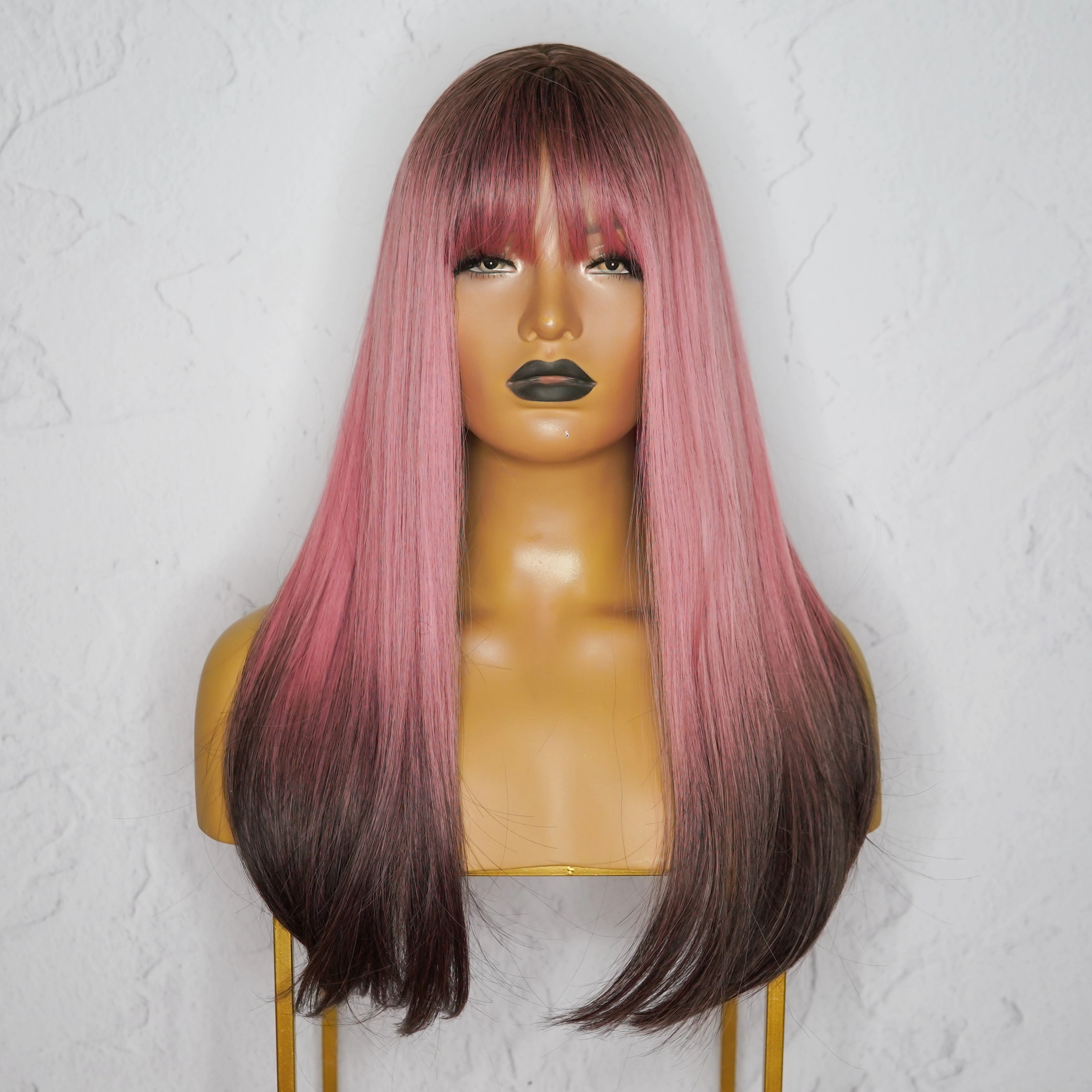 KAIA Ombre Pink Fringe Wig