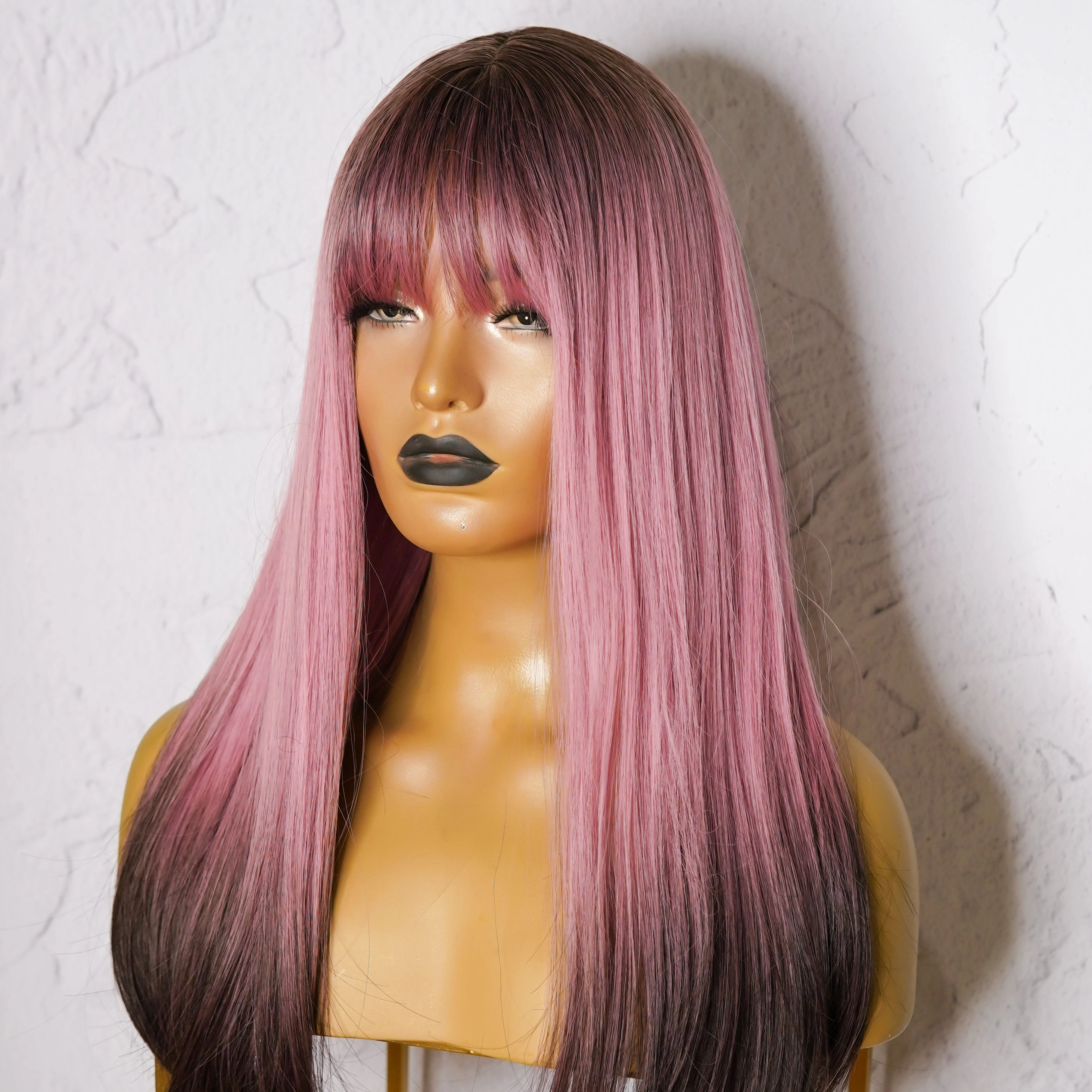 KAIA Ombre Pink Fringe Wig