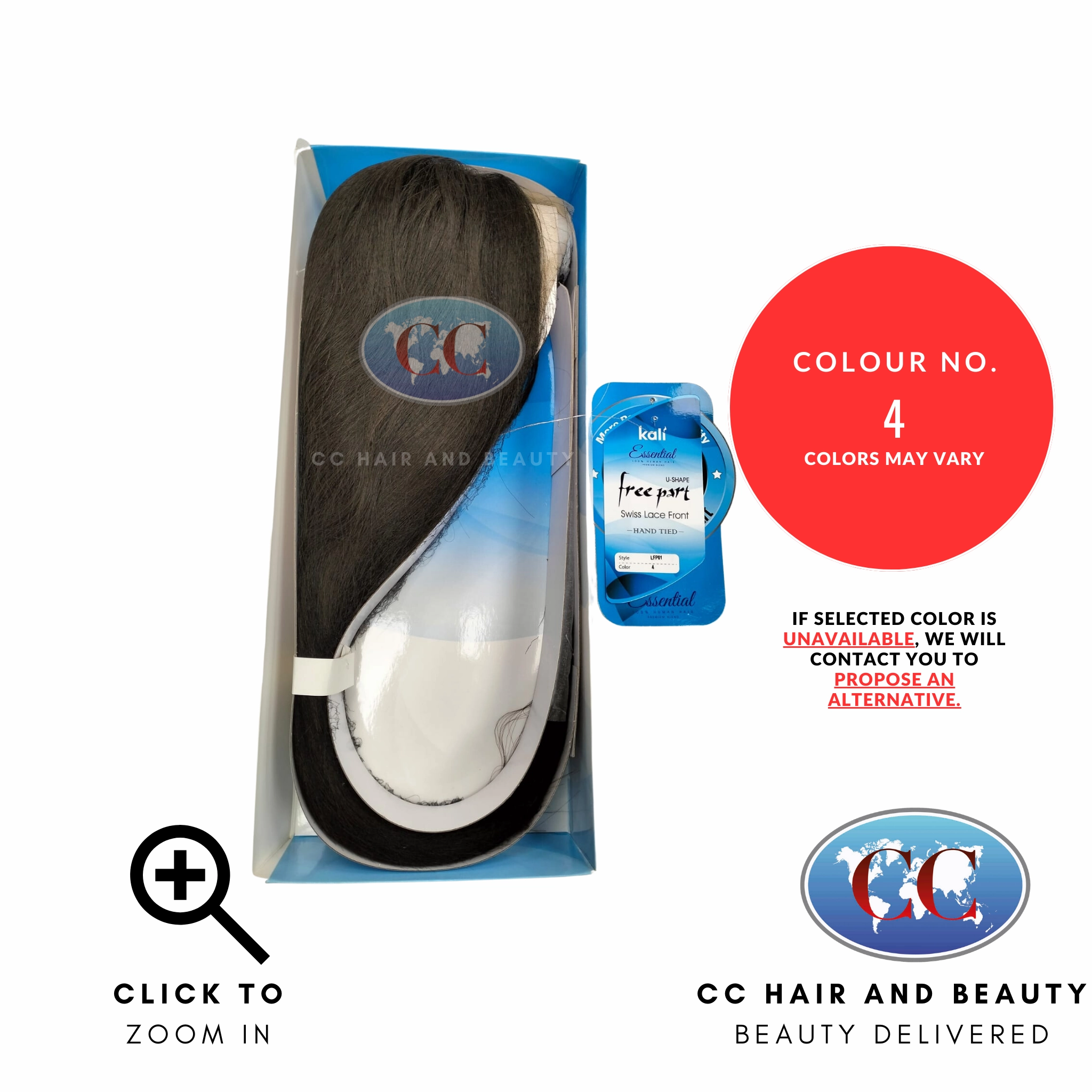 Kali Essentials LFP01 4 x 4 Swiss Lace Front Hand Tied 100% Human Hair LFP01