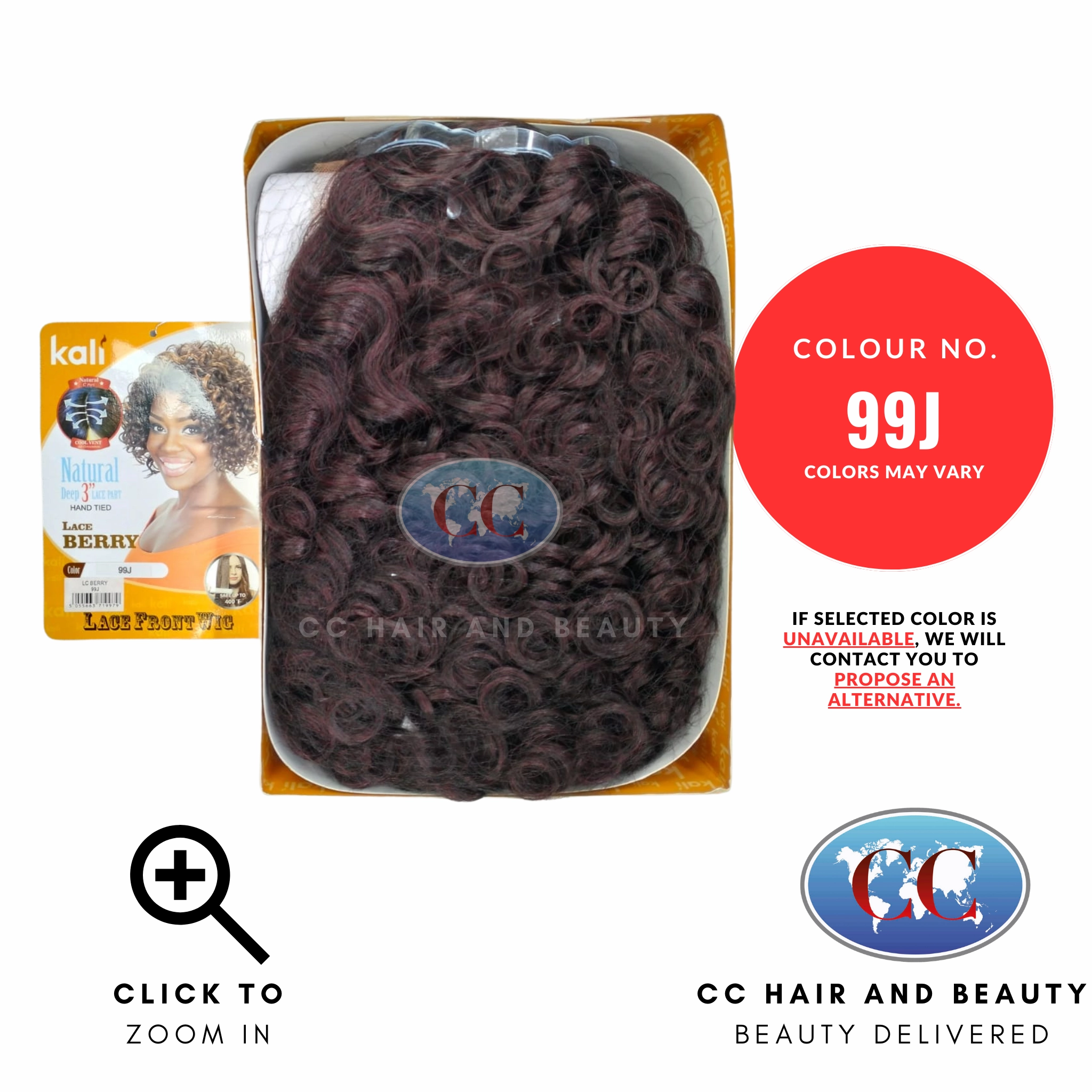 Kali Synthetic Hair Deep Part Lace Wig - Berry