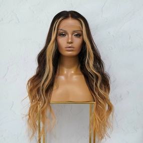 KARINA Brown Human Hair Lace Front Wig