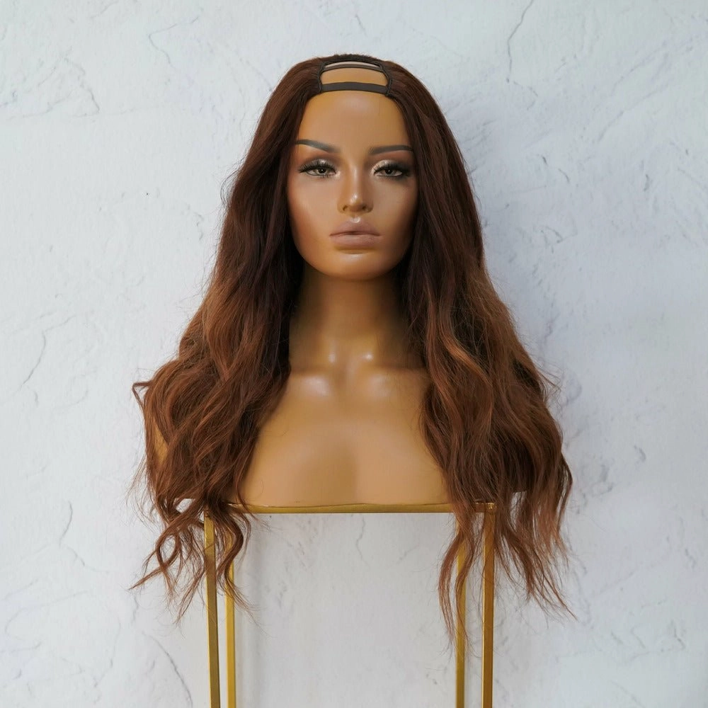 KATIE Ombre Brown Human Hair U Part Wig
