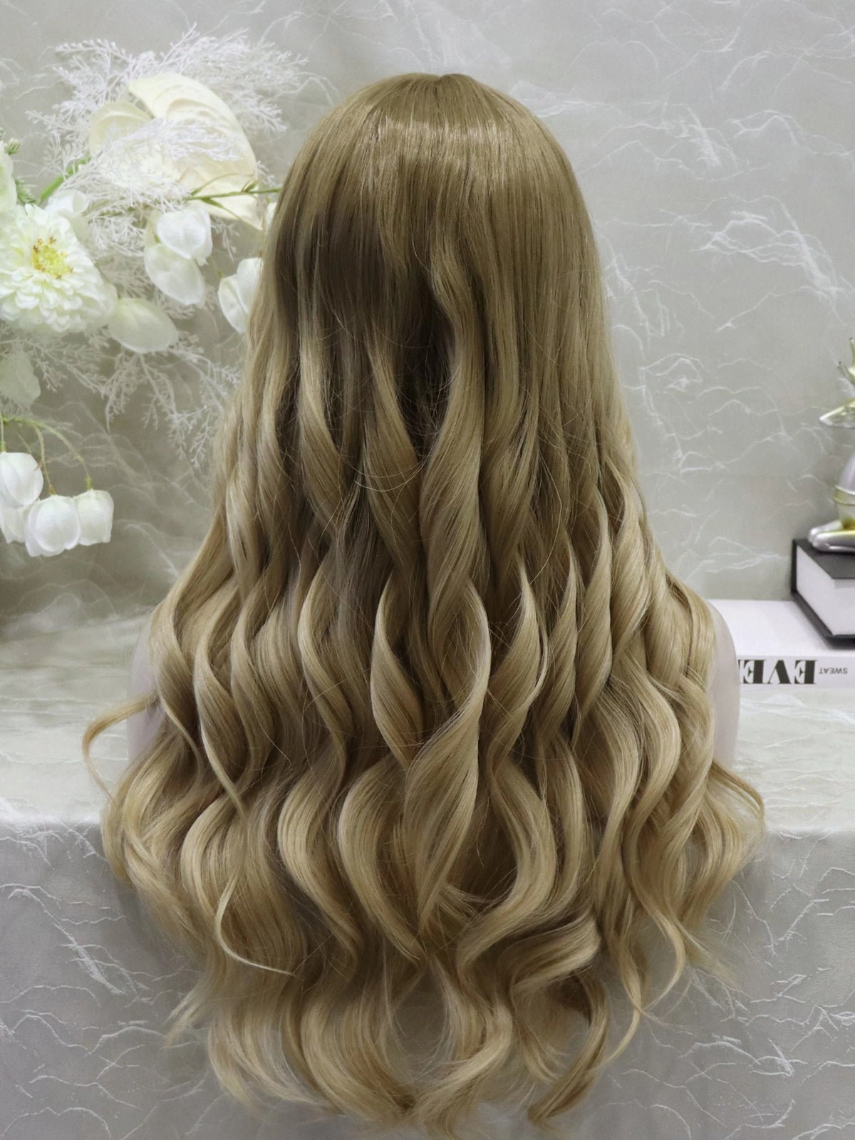 Kiki-24 inches Luxury ombre dark blonde body wave lace wigs