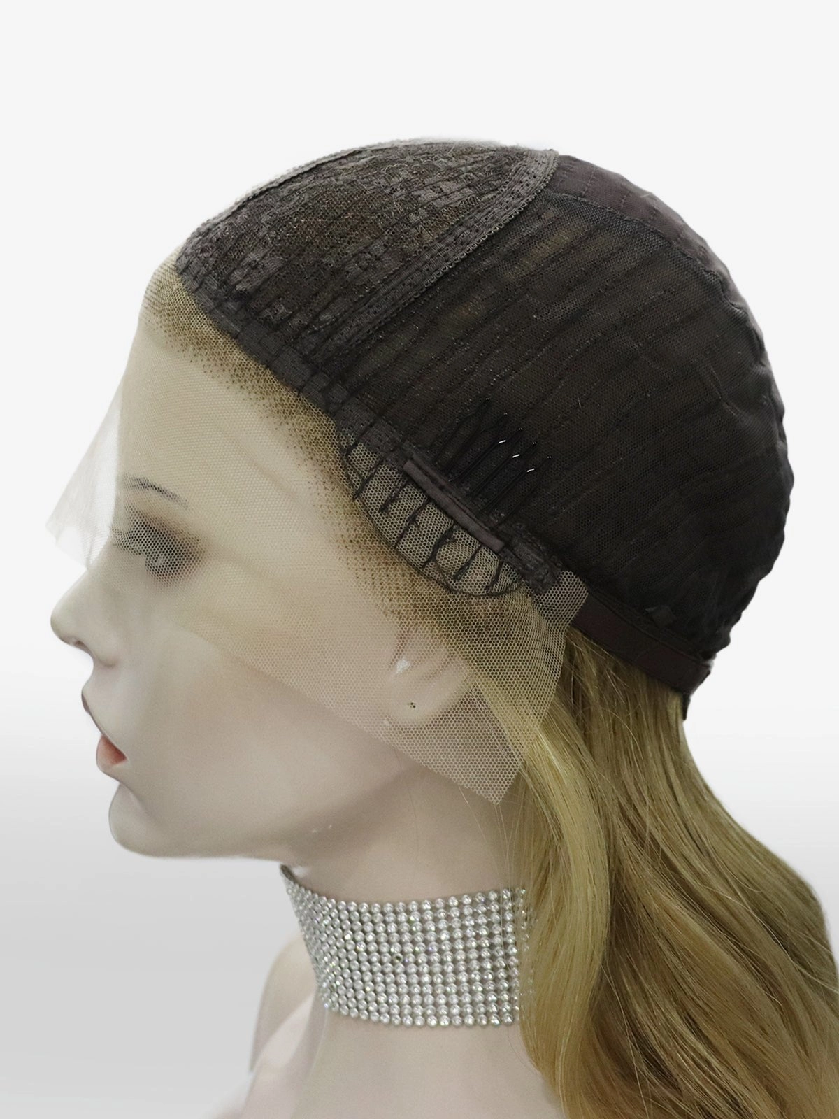 Kiki-24 inches Luxury ombre dark blonde body wave lace wigs