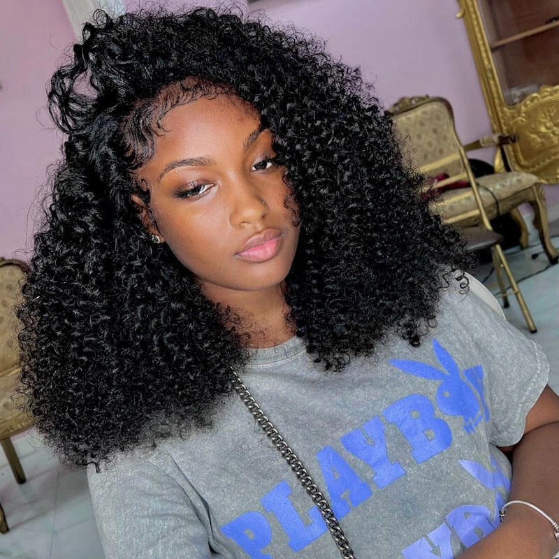 Kinky Curly Hair 13x4 HD Lace Frontal /4x4 HD Lace Closure Wig Glueless Human Hair Wigs-Geeta Hair