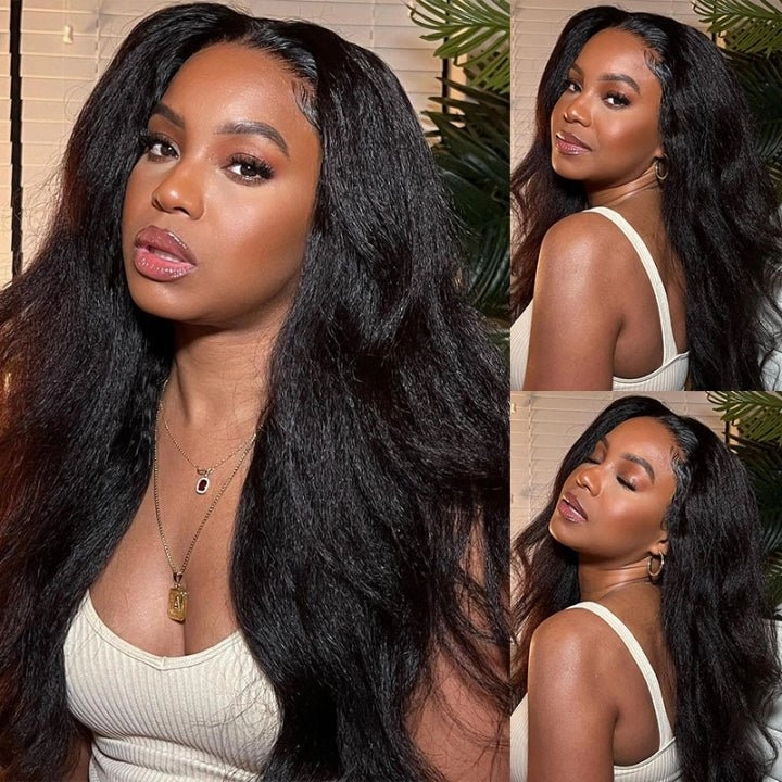 Kinky Straight Hair Wig 360 Hd Transparent Lace Front Wig Human Hair Wigs For Women Full End Glueless Brazilian Hair-GeetaHair