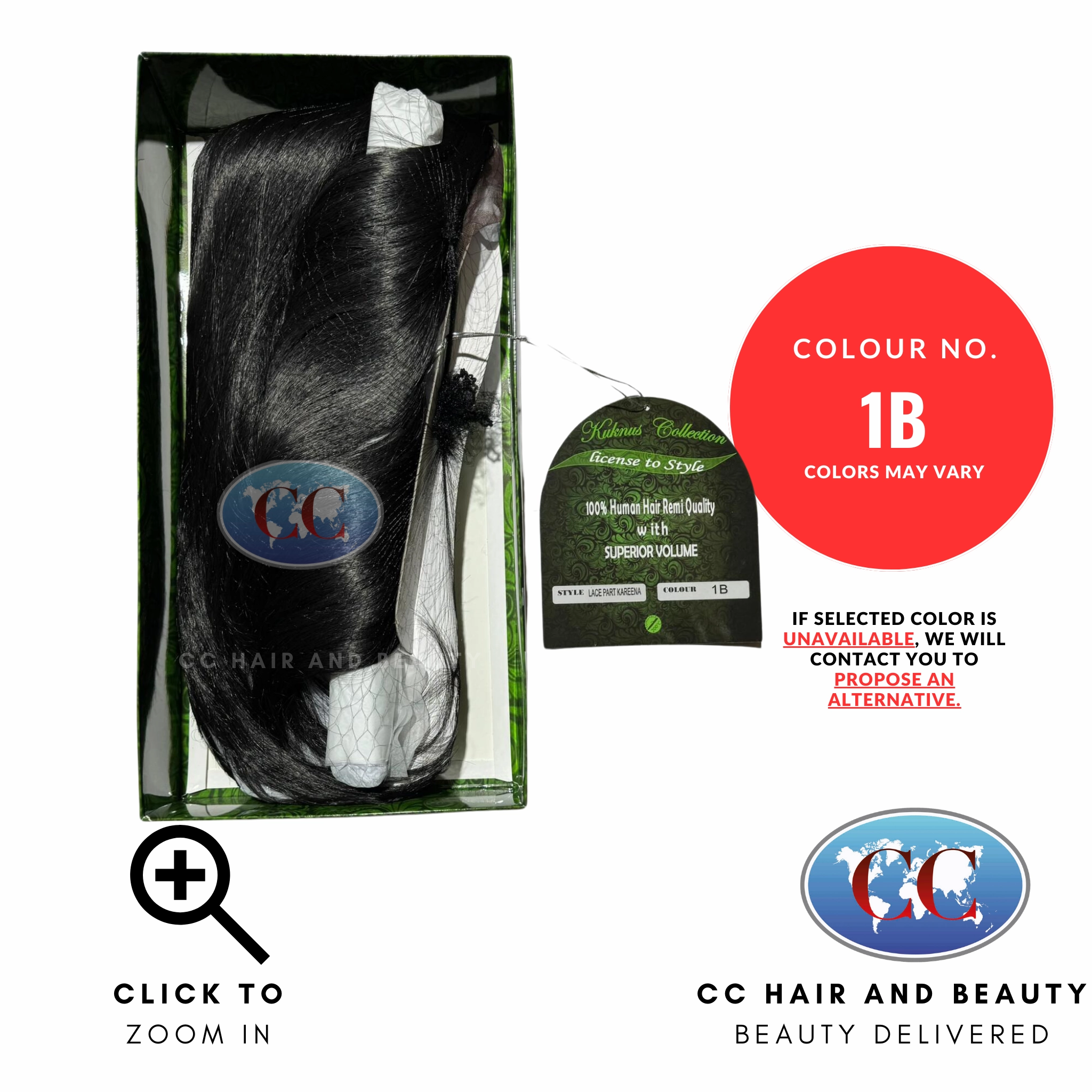 Kuknus Collection 100% Human Hair Remi Quality-Lace Part Kareena
