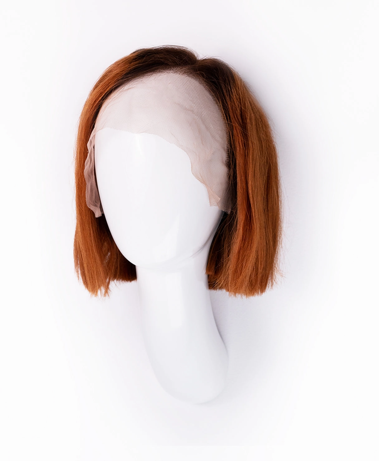 lace front bob human wig - 8" rooted ginger.