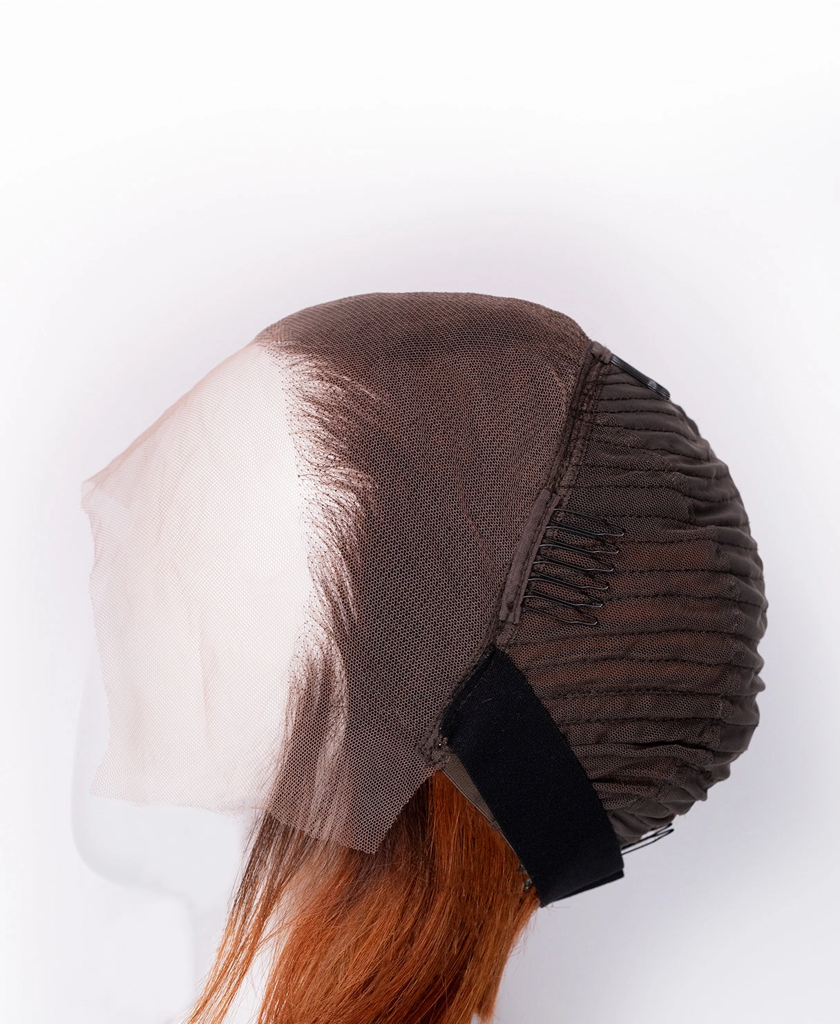 lace front bob human wig - 8" rooted ginger.