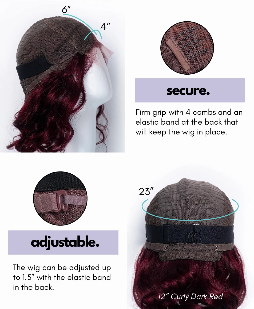 lace front bob human wig - 8" rooted ginger.