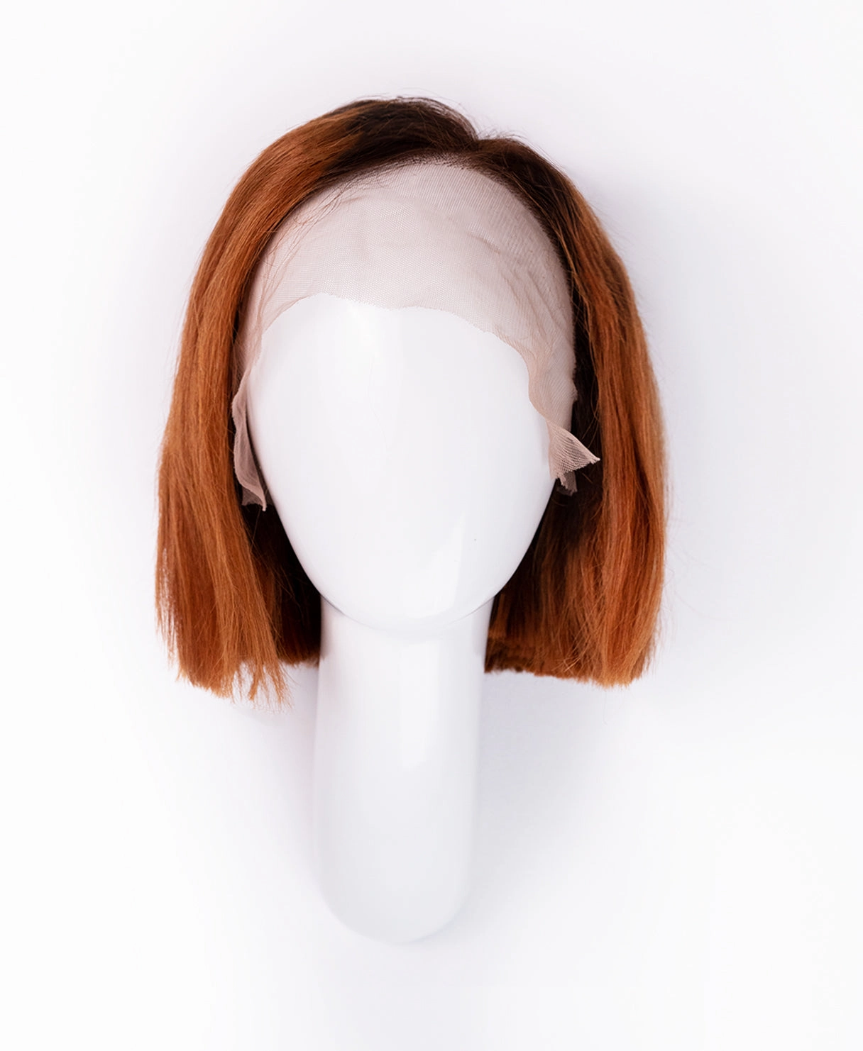 lace front bob human wig - 8" rooted ginger.