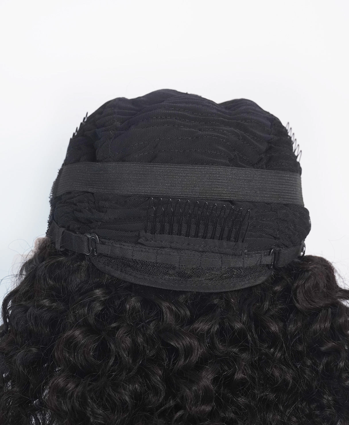 lace front human wig - 12" 3A curly natural black.