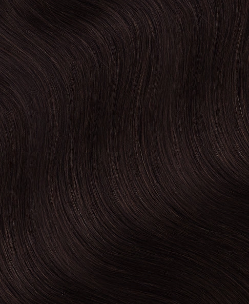 lace front human wig - 14" chocolate brown.