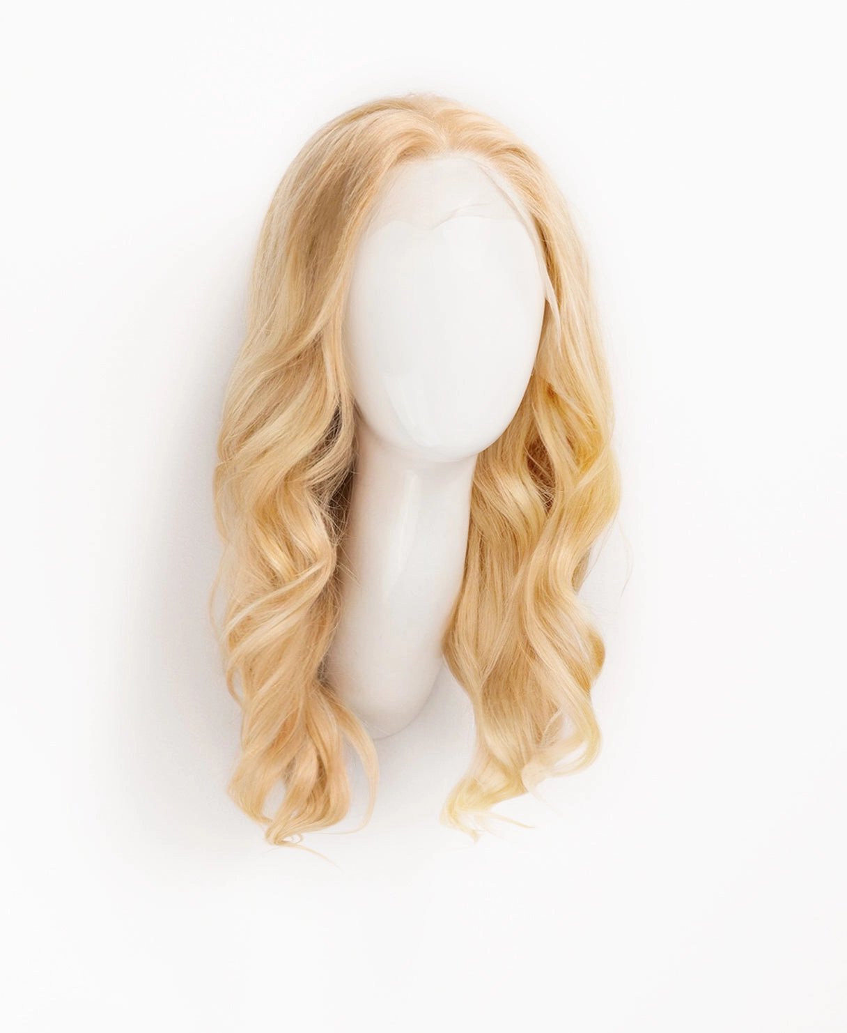 lace front human wig - 14" honey blonde.