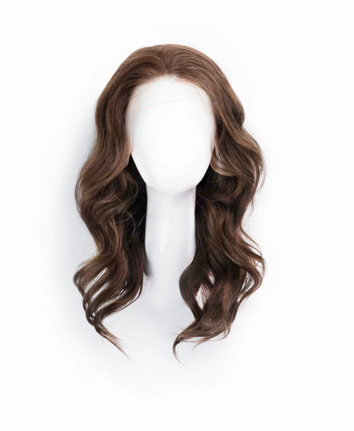 lace front human wig - 14" medium brown.