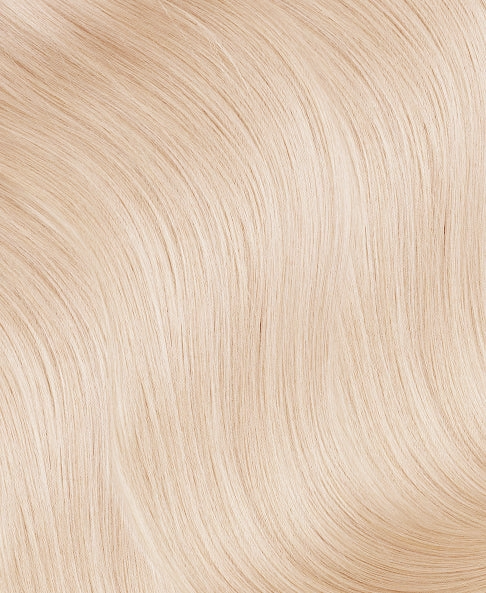 lace front human wig - 14" platinum blonde.