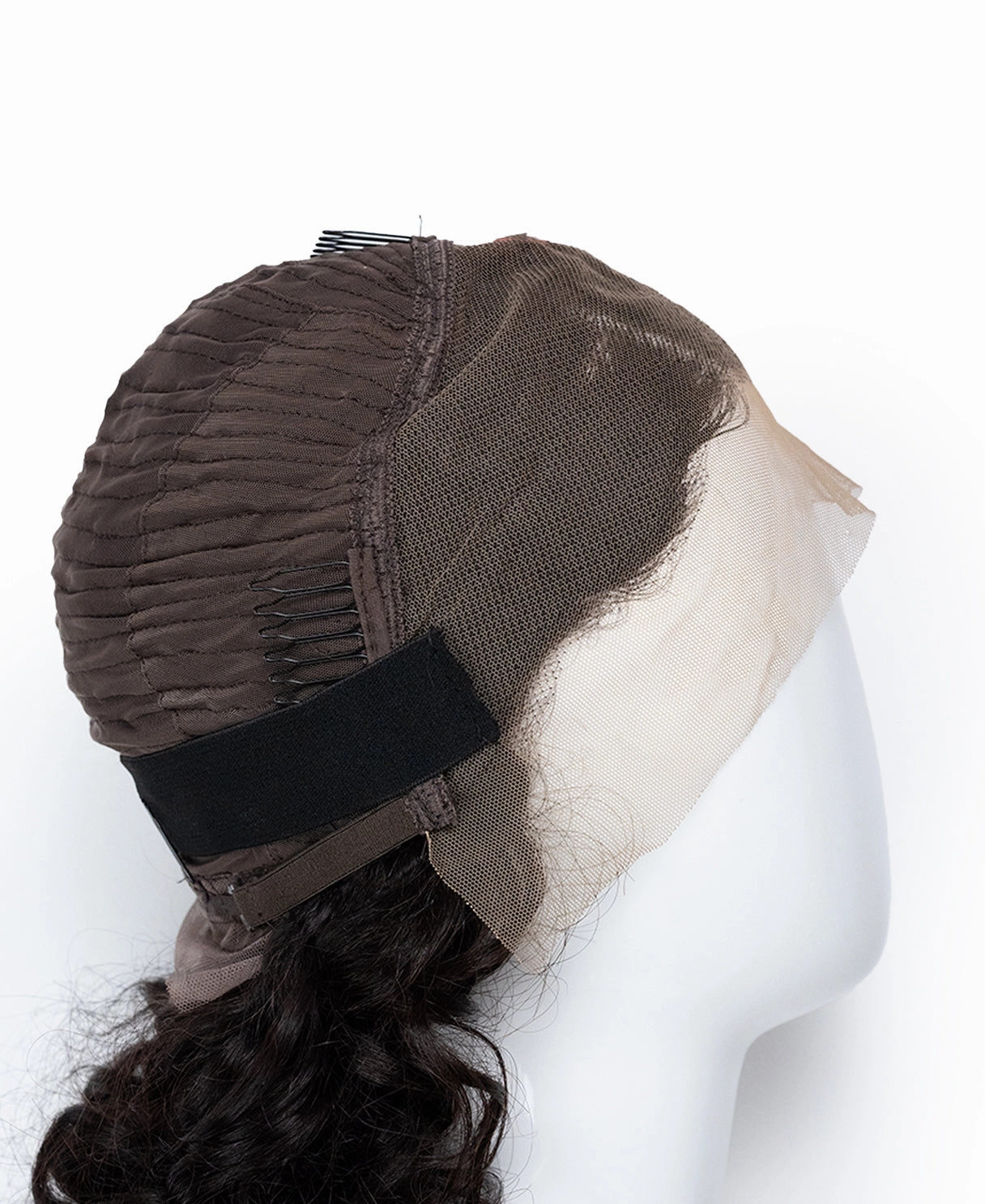 lace front human wig - 16" 3a bouncy curls natural black.