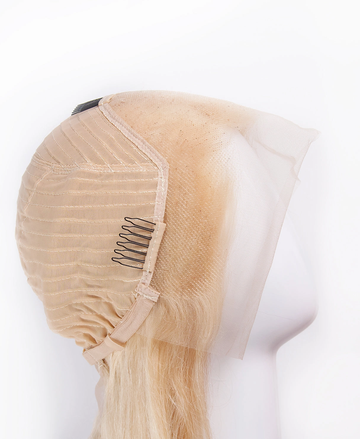 lace front human wig - 18" honey blonde.