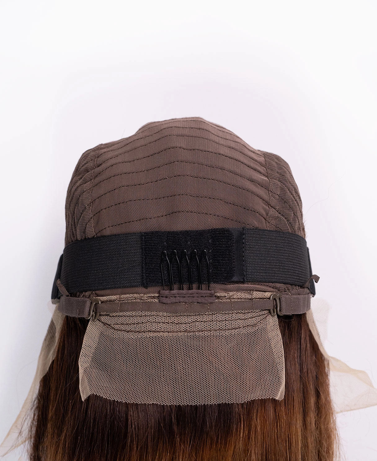 lace front human wig - 18" rooted brown.