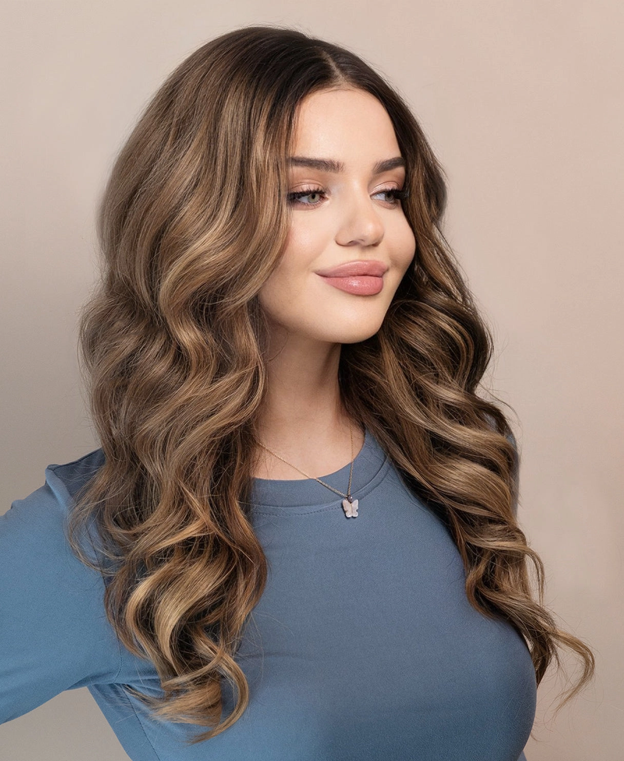 lace front human wig - 20" ash blonde balayage.