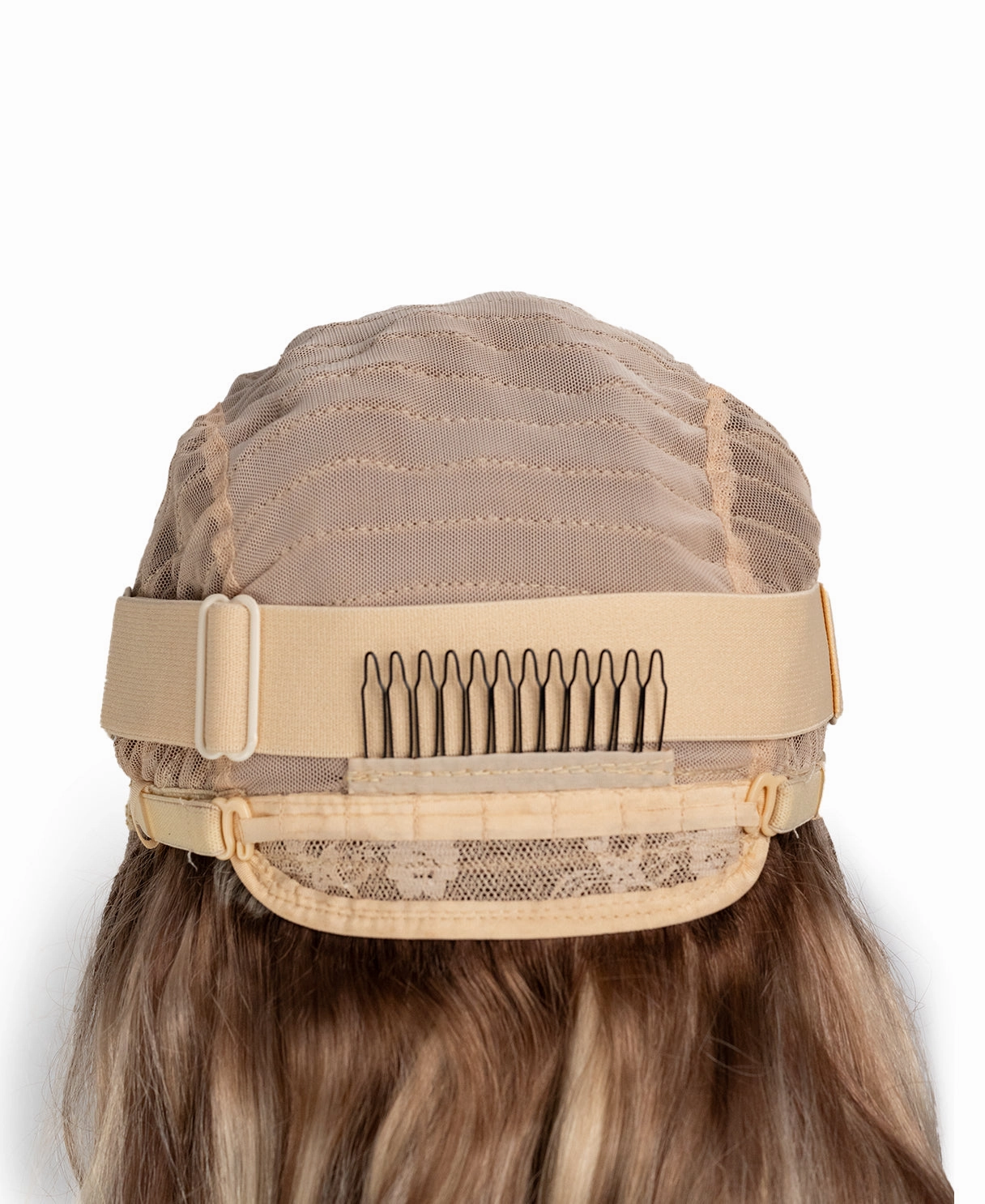 lace front human wig - 20" ash blonde highlights.