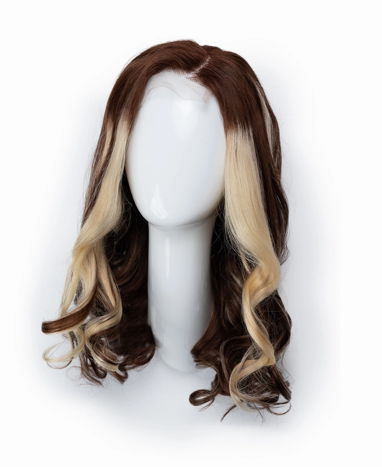 lace front human wig - 20" chunky highlights.