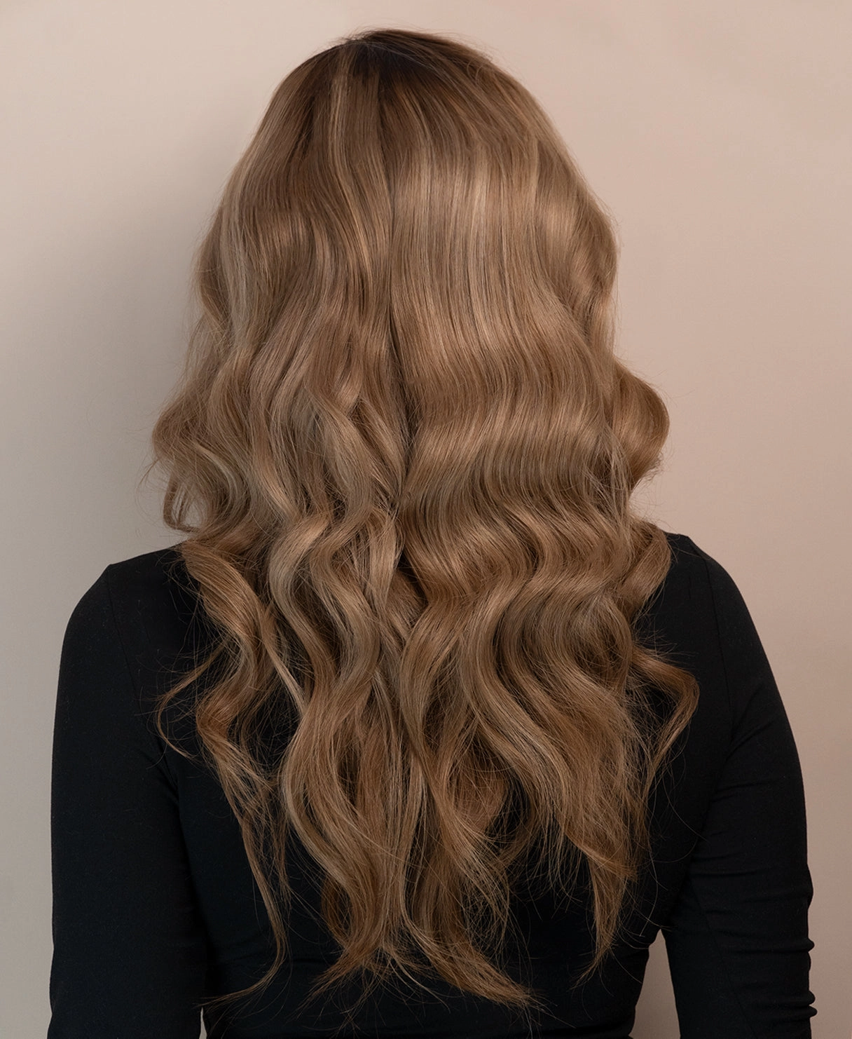 lace front human wig - 20" dark blonde balayage.