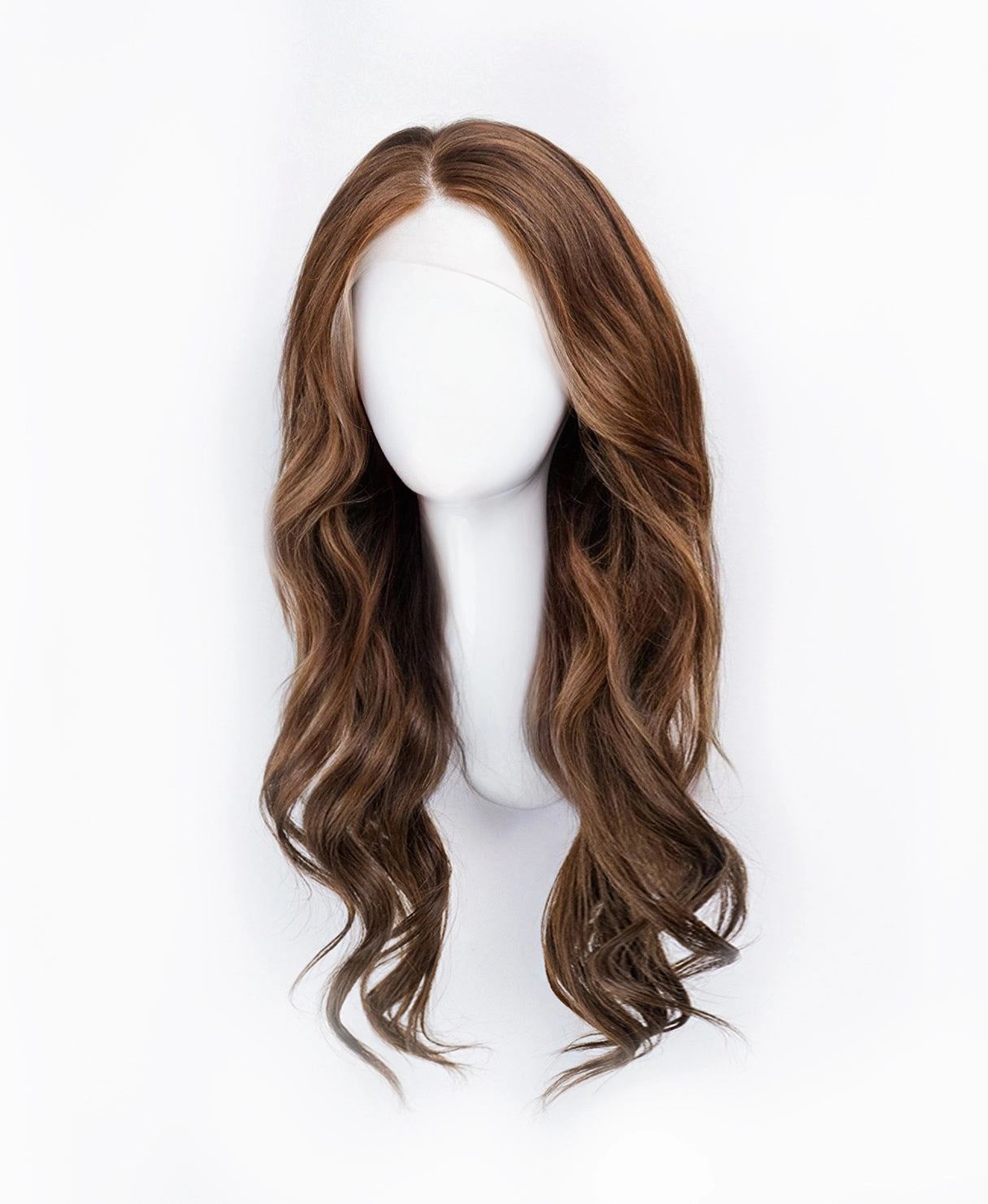 lace front human wig - 20" light brown.