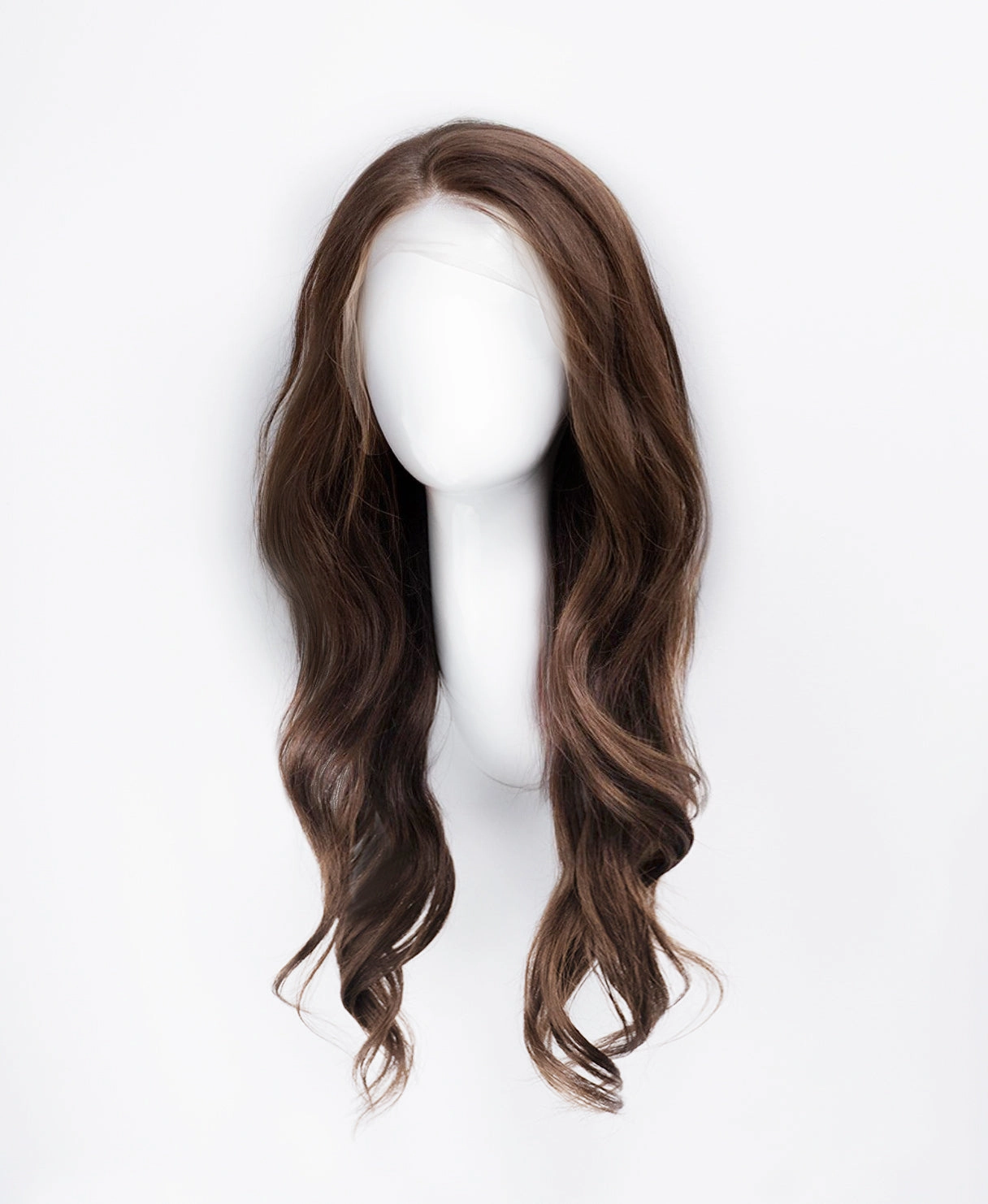 lace front human wig - 20" medium brown.