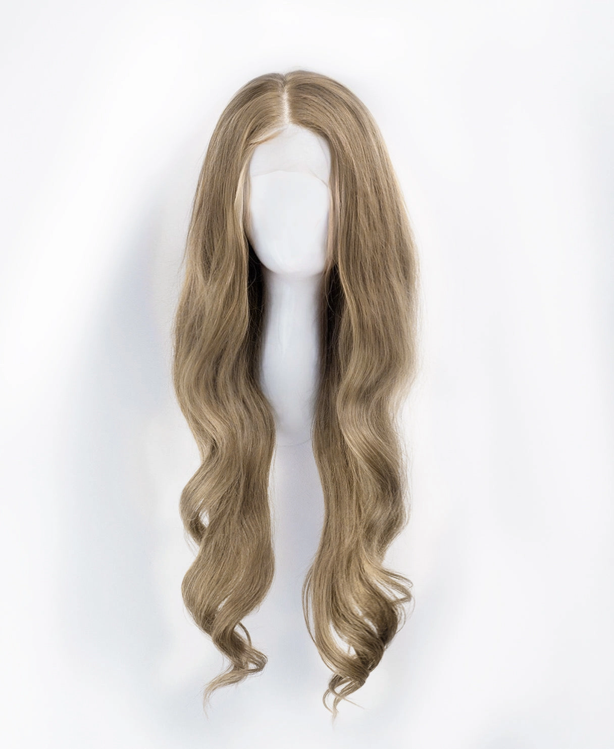 lace front human wig - 24" ash blonde.