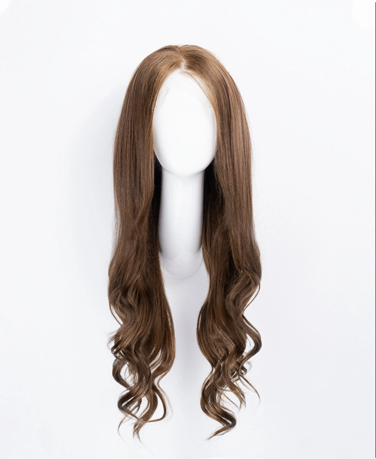 lace front human wig - 24" light brown.