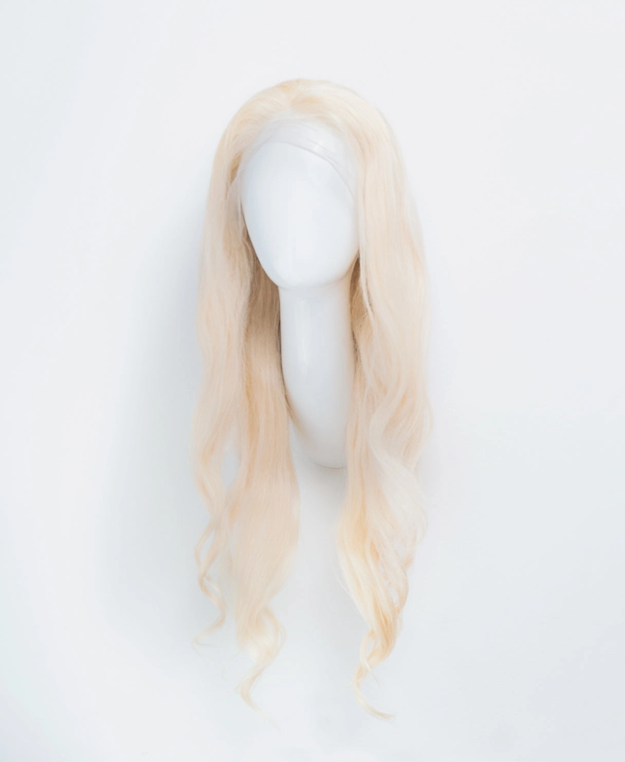 lace front human wig - 24" platinum blonde.