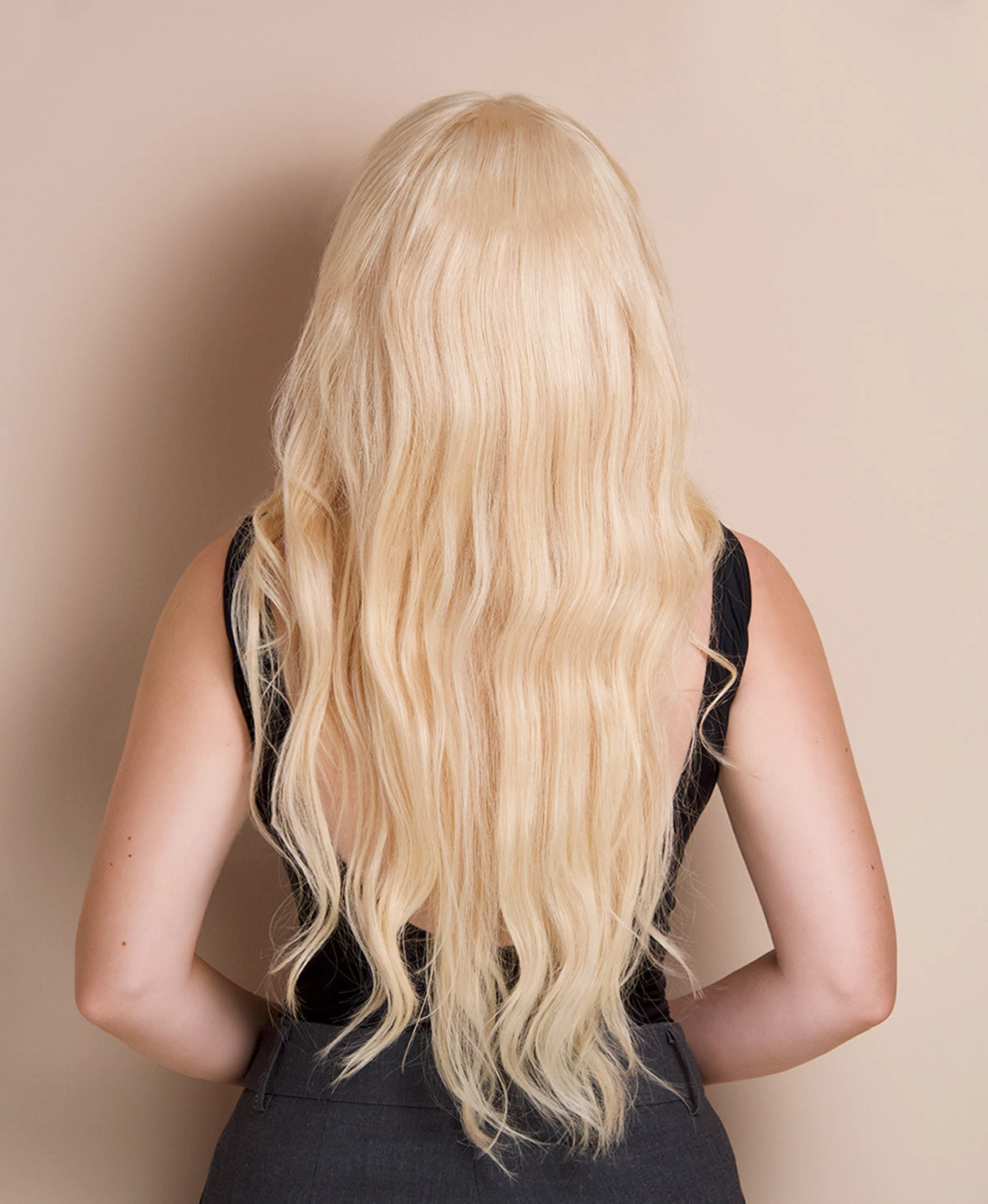 lace front human wig - 24" platinum blonde.