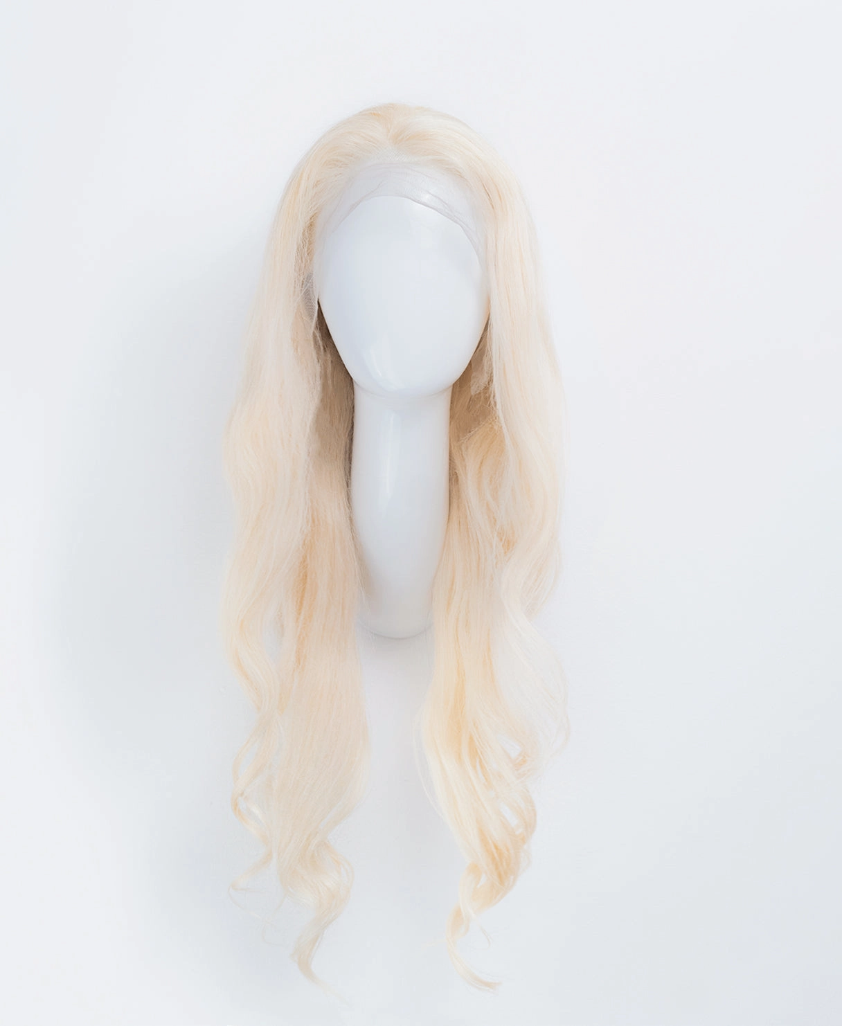 lace front human wig - 24" platinum blonde.