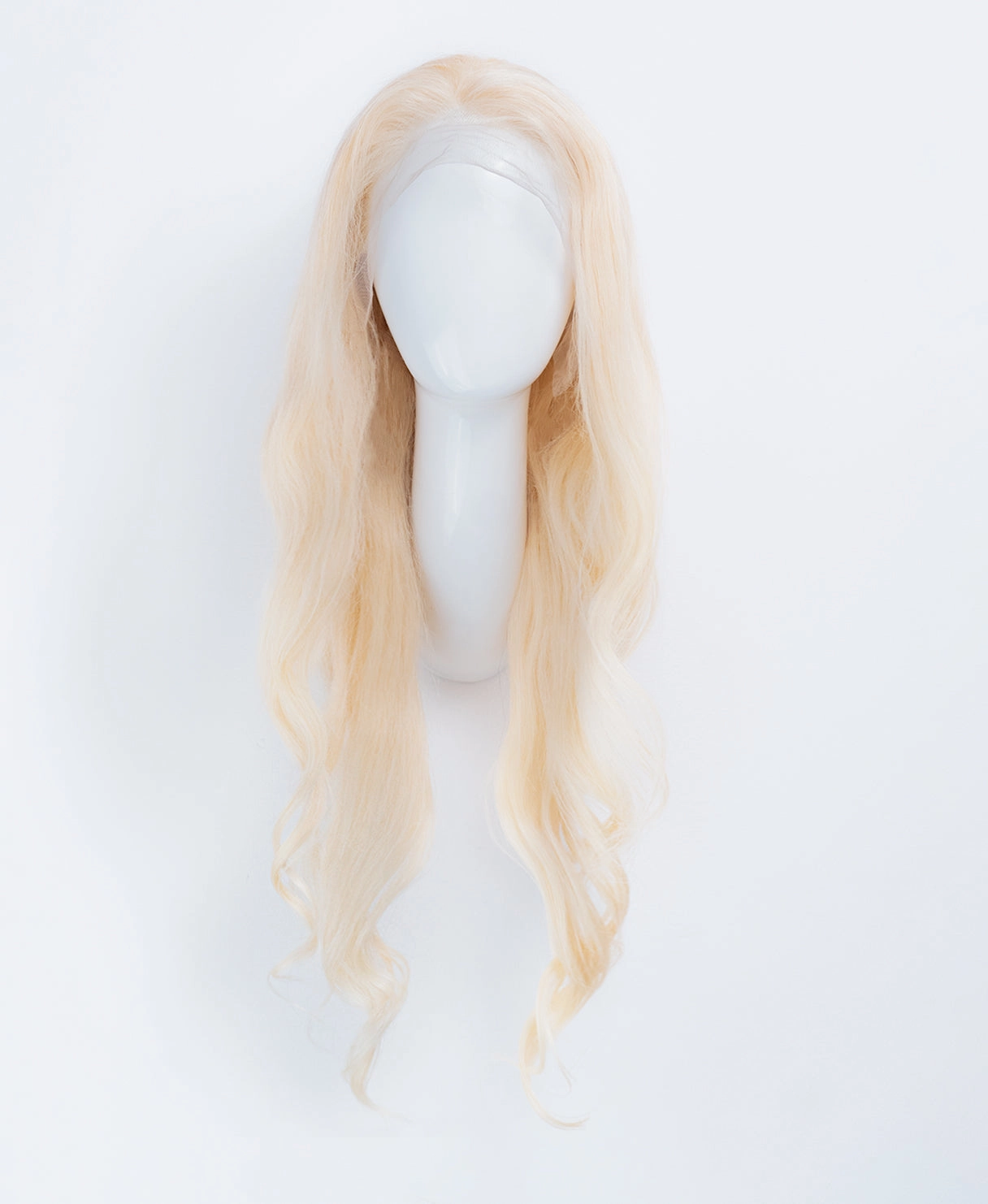 lace front human wig - 26" platinum blonde.
