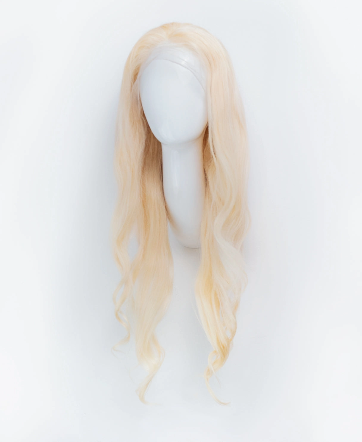 lace front human wig - 26" platinum blonde.