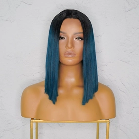 LAURA Teal Ombre Lace Front Wig