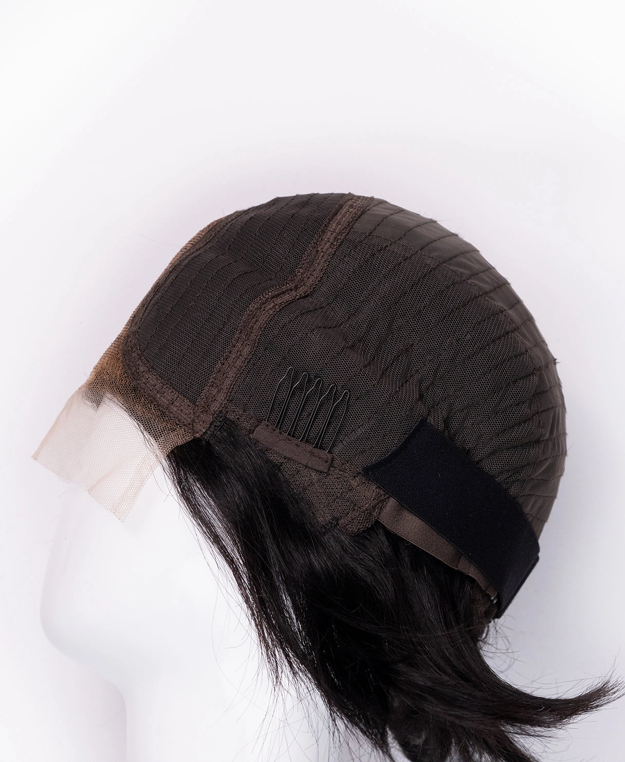 layered lace front human wig - 8" natural black.
