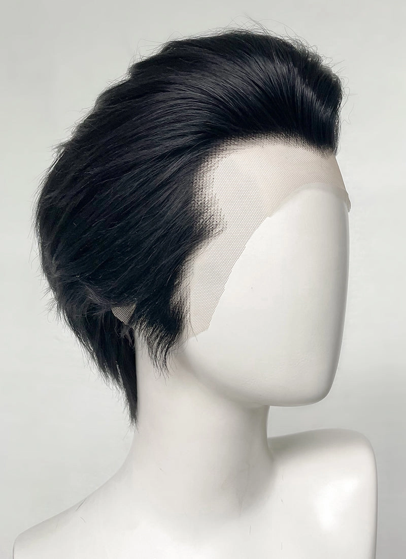 Like a Dragon Kazuma Kiryu Straight Slicked Back Black Lace Front Synthetic Men's Wig LF6010B