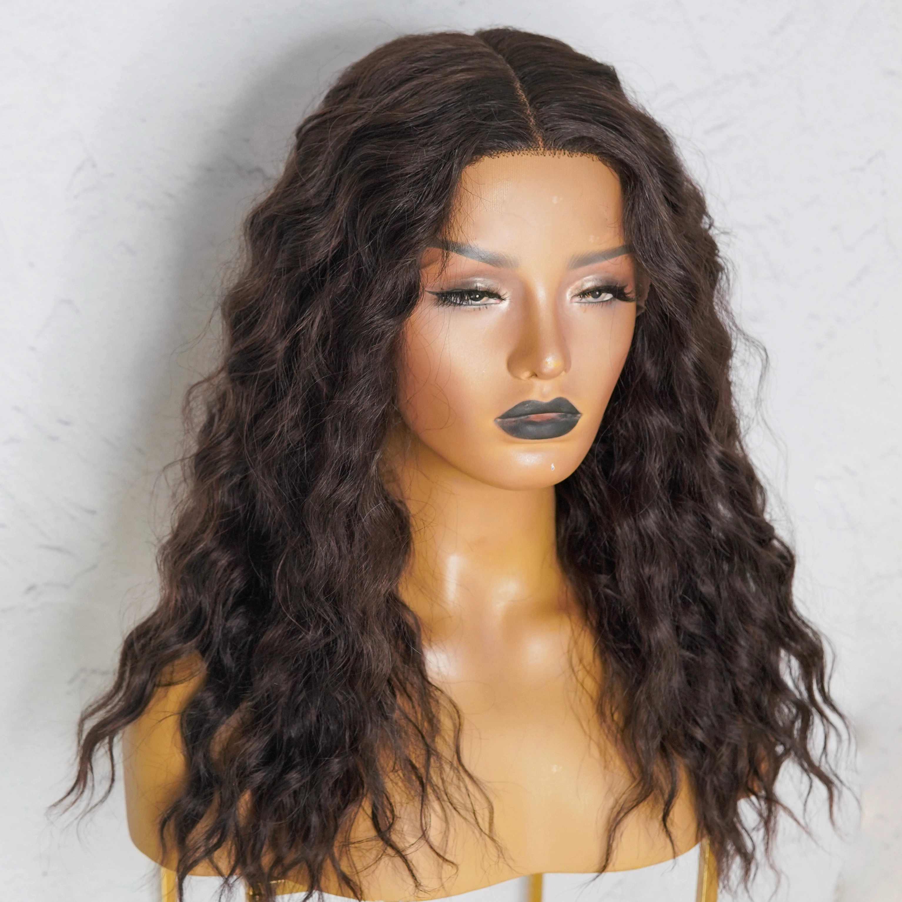 LILY 20" Dark Brown Lace Front Wig