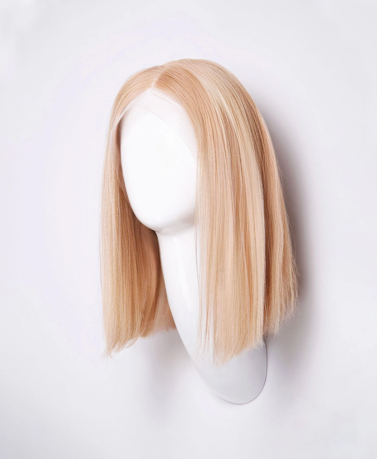 long bob human wig  - 12" blonde highlights.