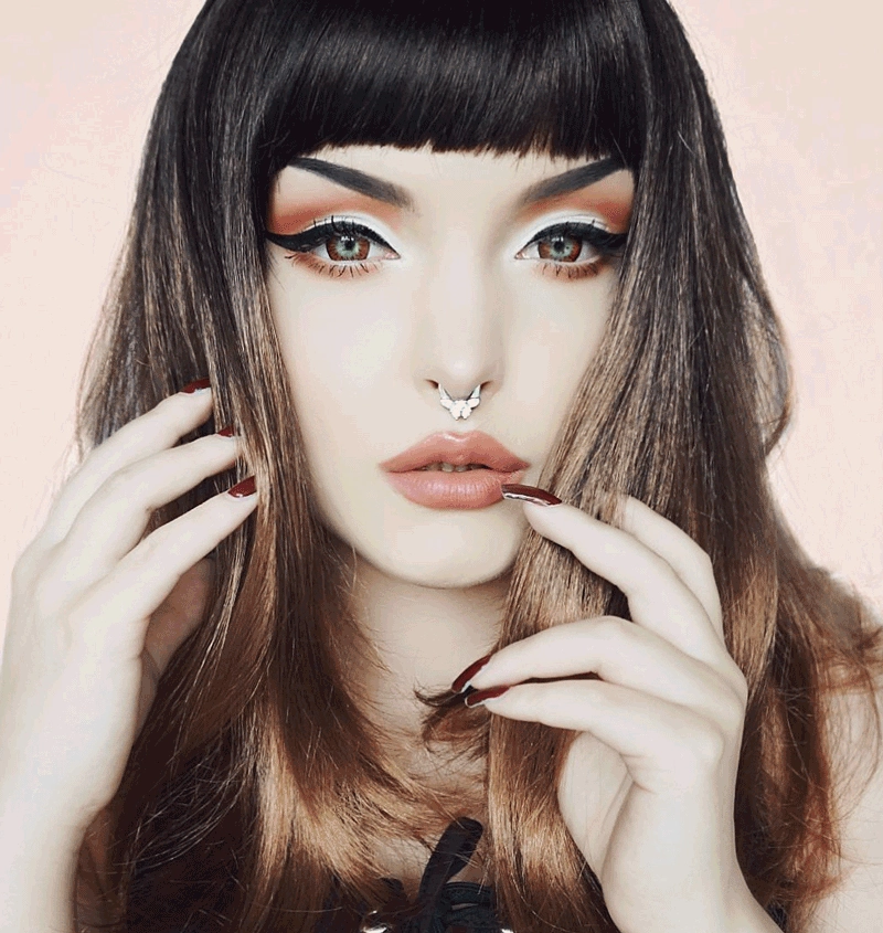 Long bob wig, dark brown blending to light brown: Harper