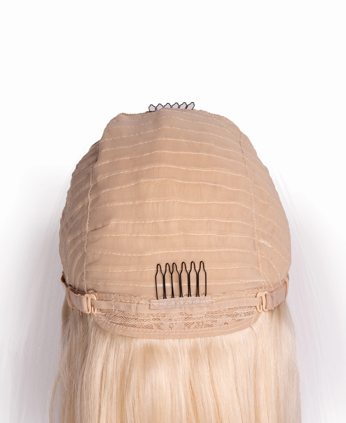 long bob with fringe human wig - 16" platinum blonde.