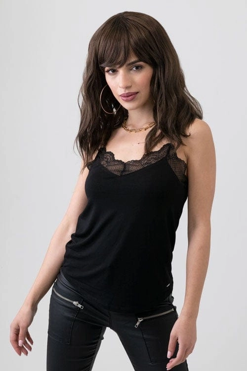 Long brown wavy bob (lob) wig: Lottie