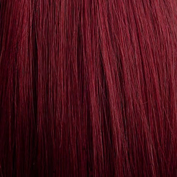 Long copper red 1950s pinup style wig, gently wavy with short fringe: Josefina