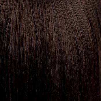 Long dark brown wig, layered face frame style: Lucy
