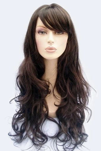 Long dark brown wig with gentle waves: Marina