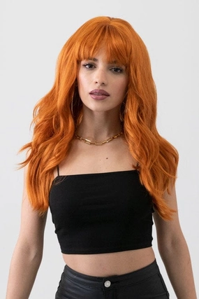 Long ginger wig with cascading waves: Davina