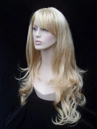 Long golden blonde wig, with extra long waves: Cassidy